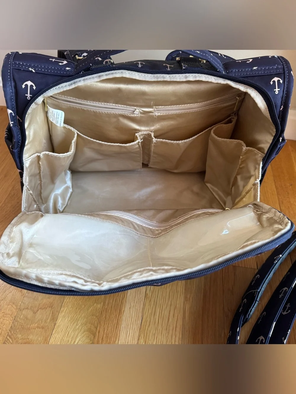 Ju-Ju-Be Legacy The Admiral Navy Anchor Print BFF Diaper Bag Backpack